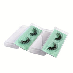 2 Pairs Fluffy Wispy False Eyelashes 15mm Natural Eye Tail Pull Long