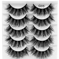 5Pairs Mink Fluffy Eyelashes Long Lasting Wispy Natural Lashes
