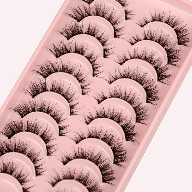 10 Pairs 3D Cluster Cat Eye False Eyelashes DIY Natural Look Fluffy 7mm-15mm