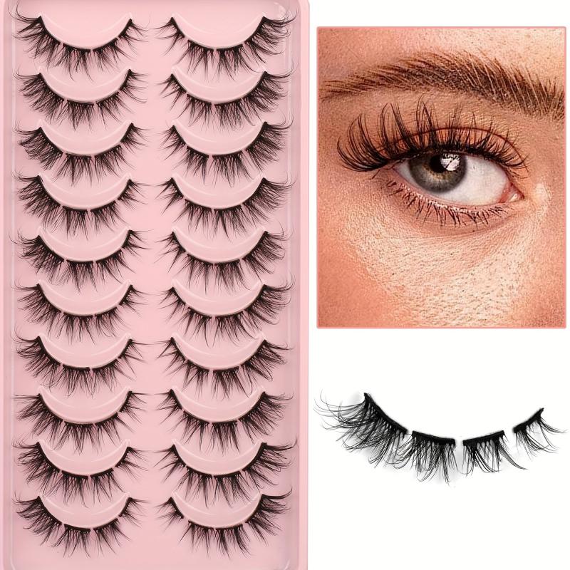 10 Pairs 3D Cluster Cat Eye False Eyelashes DIY Natural Look Fluffy 7mm-15mm