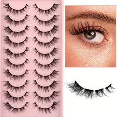 10 Pairs 3D Cluster Cat Eye False Eyelashes DIY Natural Look Fluffy 7mm-15mm