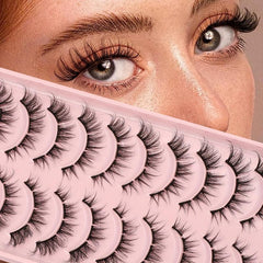 10 Pairs 3D Cluster Cat Eye False Eyelashes DIY Natural Look Fluffy 7mm-15mm