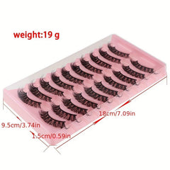 10 Pairs Dramatic Long False Eyelashes Natural Reusable Extensions