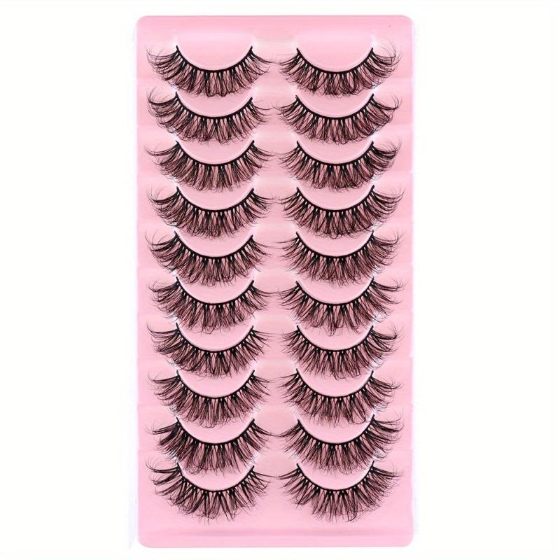 10 Pairs Dramatic Long False Eyelashes Natural Reusable Extensions