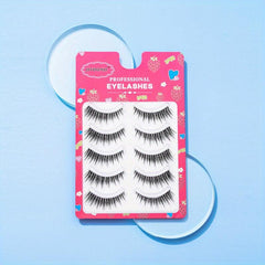 5 Pairs Fairy Style False Eyelash Clear Band Spiky Crisscross Manga Lashes