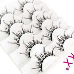 Faux Mink Eyelashes 5 Pairs Soft Reusable Light Volume Extensions