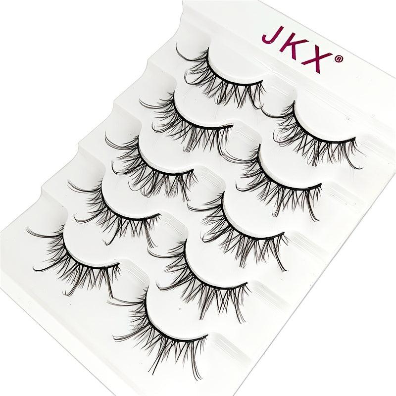 Faux Mink Eyelashes 5 Pairs Soft Reusable Light Volume Extensions