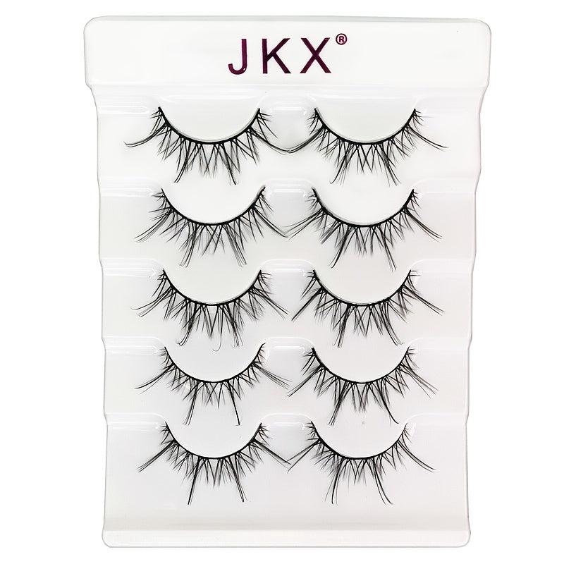Faux Mink Eyelashes 5 Pairs Soft Reusable Light Volume Extensions