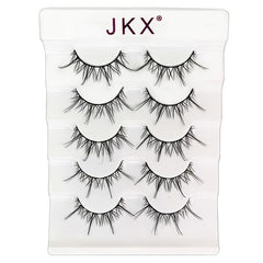 Faux Mink Eyelashes 5 Pairs Soft Reusable Light Volume Extensions