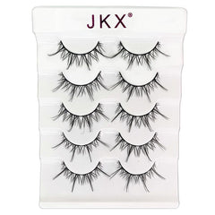 Faux Mink Eyelashes 5 Pairs Soft Reusable Light Volume Extensions