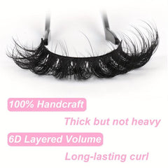 Fluffy 6D False Eyelashes 17mm Cat Eye Extension Strip Lashes 7 Pairs