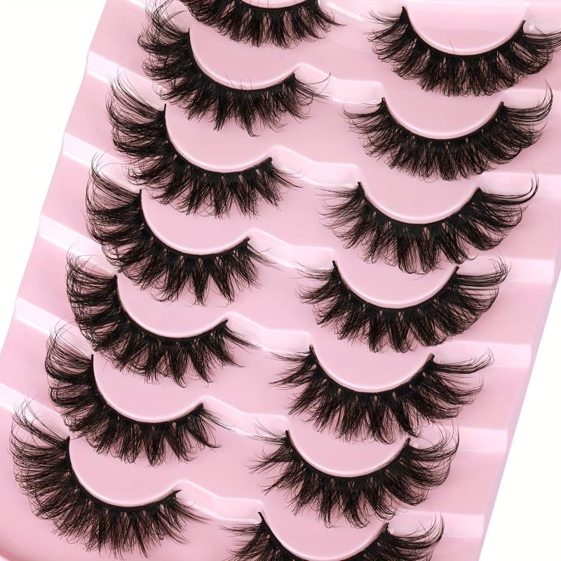 Fluffy 6D False Eyelashes 17mm Cat Eye Extension Strip Lashes 7 Pairs