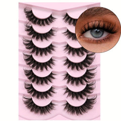 Fluffy 6D False Eyelashes 17mm Cat Eye Extension Strip Lashes 7 Pairs