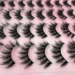 20 Pairs Fluffy Faux Mink Eyelashes Natural Look Makeup Tool