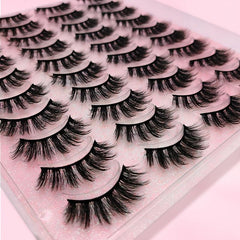 20 Pairs Fluffy Faux Mink Eyelashes Natural Look Makeup Tool