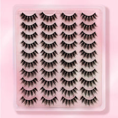 20 Pairs Fluffy Faux Mink Eyelashes Natural Look Makeup Tool