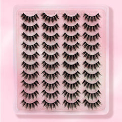 20 Pairs Fluffy Faux Mink Eyelashes Natural Look Makeup Tool