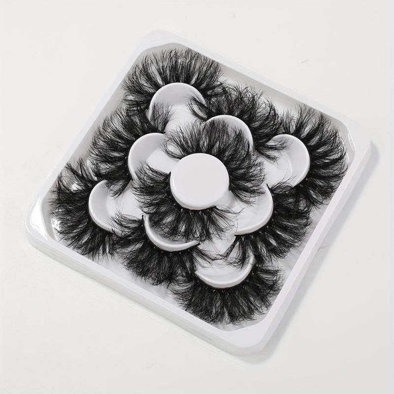 5 Pairs 25mm Dramatic Wispy Faux Mink Lashes