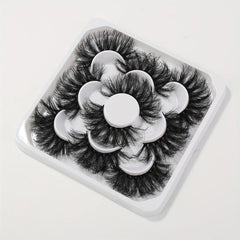 5 Pairs 25mm Dramatic Wispy Faux Mink Lashes