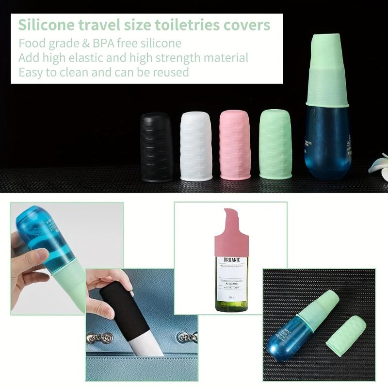 8pcs Silicone Elastic Leak Proof Sleeves for Travel Container in Luggage