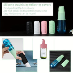 8pcs Silicone Elastic Leak Proof Sleeves for Travel Container in Luggage