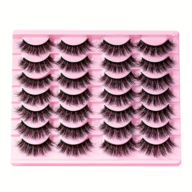 10 14 Pairs Fluffy False Eyelashes Soft 3D Mink Reusable Eyelash Extensions