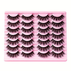 10 14 Pairs Fluffy False Eyelashes Soft 3D Mink Reusable Eyelash Extensions
