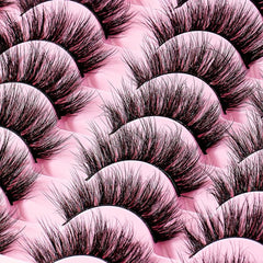 10 14 Pairs Fluffy False Eyelashes Soft 3D Mink Reusable Eyelash Extensions
