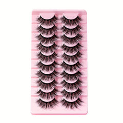 10 14 Pairs Fluffy False Eyelashes Soft 3D Mink Reusable Eyelash Extensions