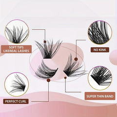 120pcs DIY Eyelashes Extension D Curling Individual Lashes 3D Faux Mink Clusters