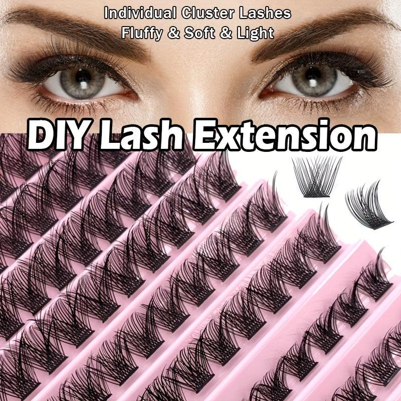 120pcs DIY Eyelashes Extension D Curling Individual Lashes 3D Faux Mink Clusters