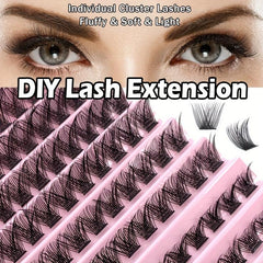 120pcs DIY Eyelashes Extension D Curling Individual Lashes 3D Faux Mink Clusters