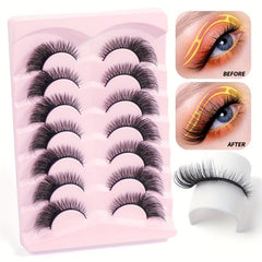7 Pairs Cat Eye False Eyelashes - Thick & Curling - Party and Daily Wear