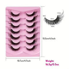 7 Pairs Fox Eye Lashes Fluffy Curly Faux Mink Lashes