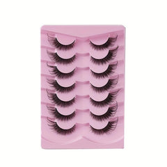 7 Pairs Fox Eye Lashes Fluffy Curly Faux Mink Lashes