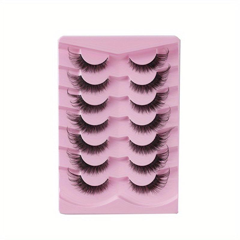 7 Pairs Fox Eye Lashes Fluffy Curly Faux Mink Lashes