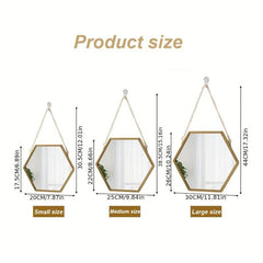 Hexagon Wall Decor Mirror Bedroom Decorative Mirror Hanging Mirrors For Wall