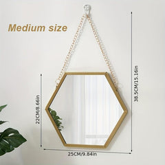 Hexagon Wall Decor Mirror Bedroom Decorative Mirror Hanging Mirrors For Wall