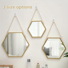 Hexagon Wall Decor Mirror Bedroom Decorative Mirror Hanging Mirrors For Wall