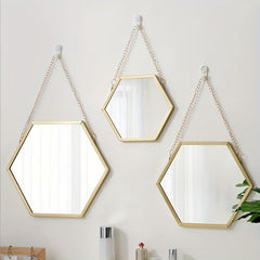 Hexagon Wall Decor Mirror Bedroom Decorative Mirror Hanging Mirrors For Wall