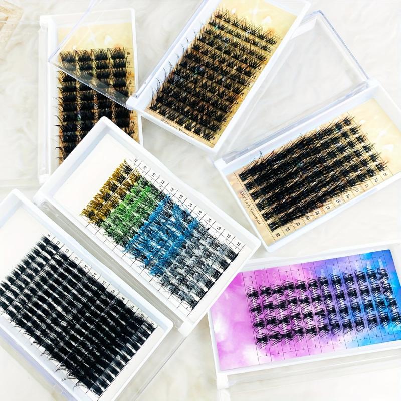 25mm Mix Lash Glitter Clusters DIY Extensions 100 Wispy Lashes D Curl Volume