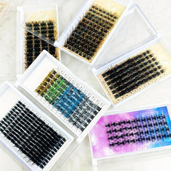 25mm Mix Lash Glitter Clusters DIY Extensions 100 Wispy Lashes D Curl Volume