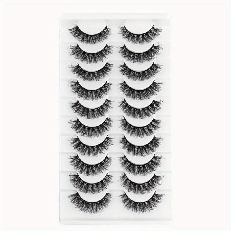 10 Pairs Dramatic Mink Lashes for Long, Thick Look