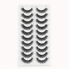 10 Pairs Dramatic Mink Lashes for Long, Thick Look