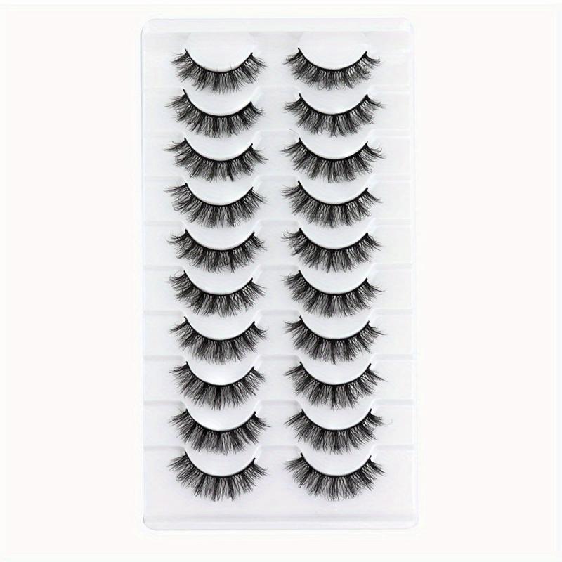 10 Pairs Dramatic Mink Lashes for Long, Thick Look