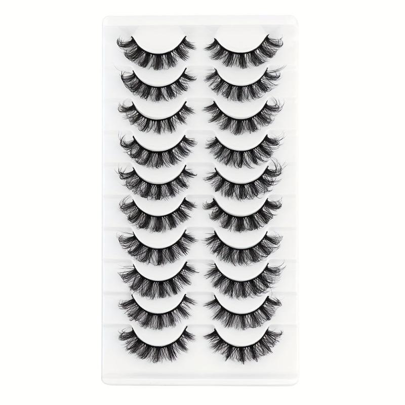 10 Pairs Dramatic Mink Lashes for Long, Thick Look