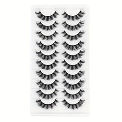 10 Pairs Dramatic Mink Lashes for Long, Thick Look