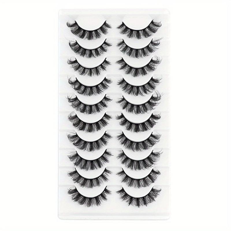 10 Pairs Dramatic Mink Lashes for Long, Thick Look