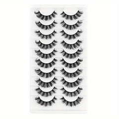 10 Pairs Dramatic Mink Lashes for Long, Thick Look