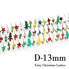 Christmas Sequin Lashes Glitter False Eyelash 60pcs 10-15mm Individual Lashes